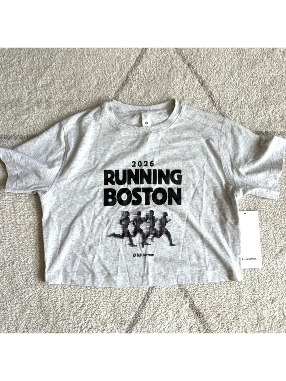 NWT Lululemon Running Boston Marathon 2026 Graphic Tee Blue XXS Sold Out!